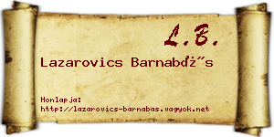 Lazarovics Barnabás névjegykártya