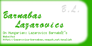 barnabas lazarovics business card